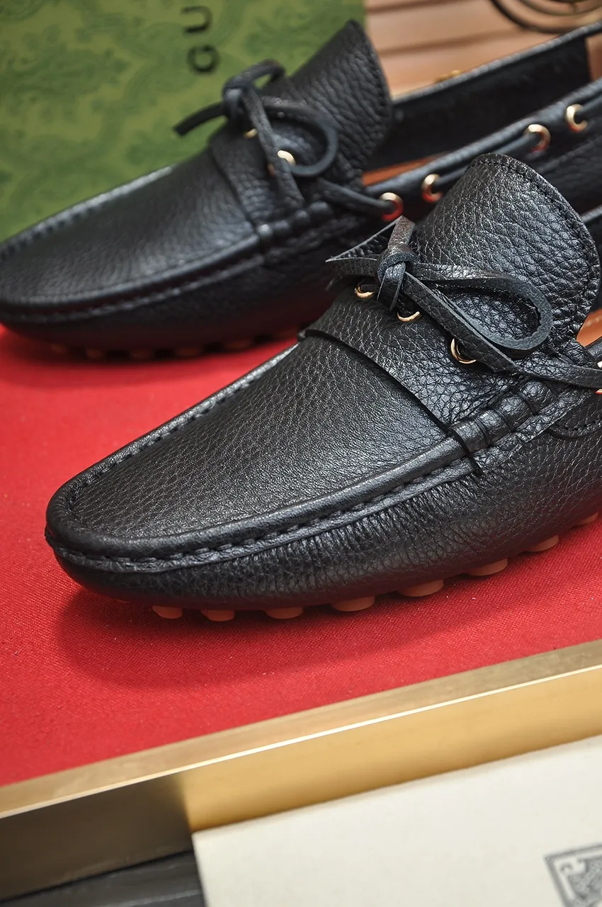 Men's Men's Shoes💰420💶【GUCCI】 (High-end Niuli) New 🍀Gucci*——Gucci Doudou Shoes! Made of imported original cowhide, the inner top layer is comfortable cowhide lining! Original wear-resistant rubber outsole! High quality products! Code number 38-44!